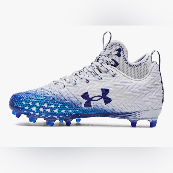 Under Armour Spotlight Clone 3.0 MC 'White Blue' football cleats. NWT in box! - Picture 1 of 5